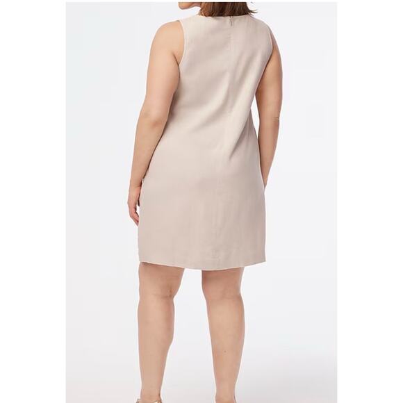 J.Crew Womens Shift Dress Sleeveless Crew Neck Linen Blend Silver Sand Sz 2 NWT - Picture 2 of 14